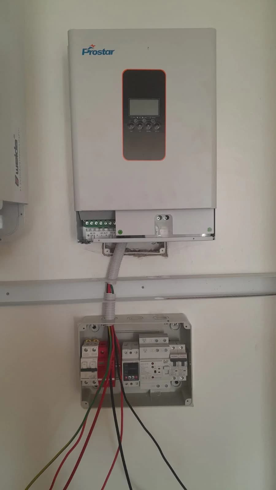 Prostar inverter and breaker panel installation